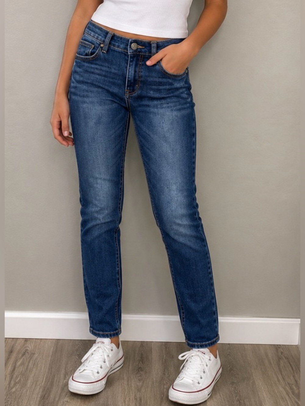 Joes Jeans Girls Liam Slight Distressed Straight Leg Vintage Y2K Blue 14